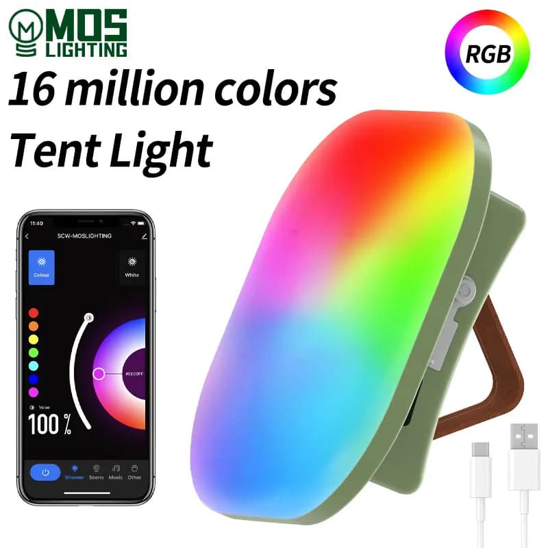 Tuya Andrea Music-Lanterne LED intelligente aste, 80W, 13500mAh, contrôle Bluetooth, éclairage de te