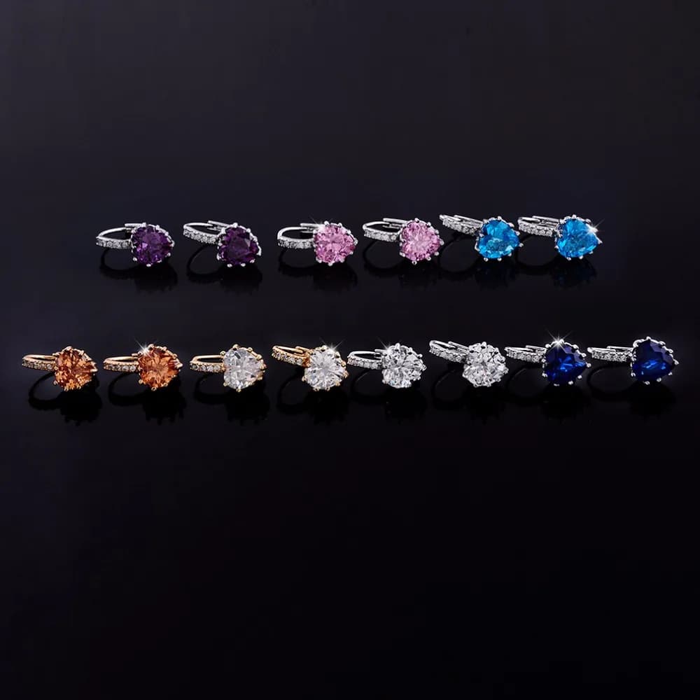 Boucle d'Oreille Romantique en Argent Sterling 925 pour Femme, Bijou en Forme de Cœur, de Clip, avec