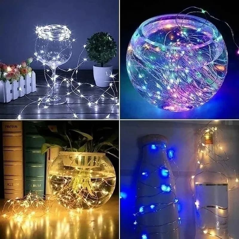 3/10/20M USB LED chaîne lumières cuivre argent fil guirlande lumière étanche fée lumières pour noël 