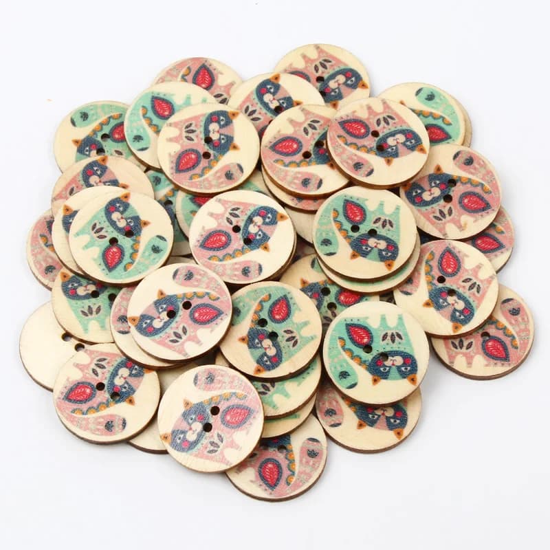 Lèvent Décoratifs en Bois de Peinture d'Oiseau Mixte, Accessoire de Couture à Couture Grossière pour