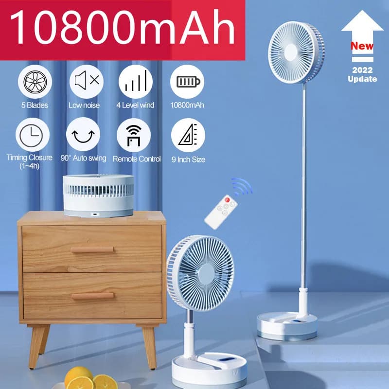 P10 10800mAh ventilateur Portable pliant USB télécommande refroidisseur d'air silencieux Rechargeabl