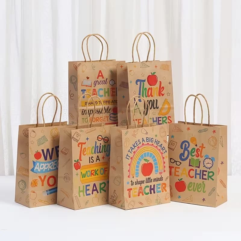 Sac cadeau pour enseignant, idéal pour exprimer la gratitude lors de la Journée des enseignants ou l