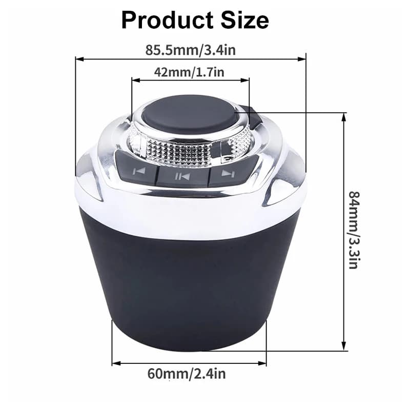 Volant de voiture sans fil universel en forme de tasse, avec lumière LED, boutons de commande à 8 to
