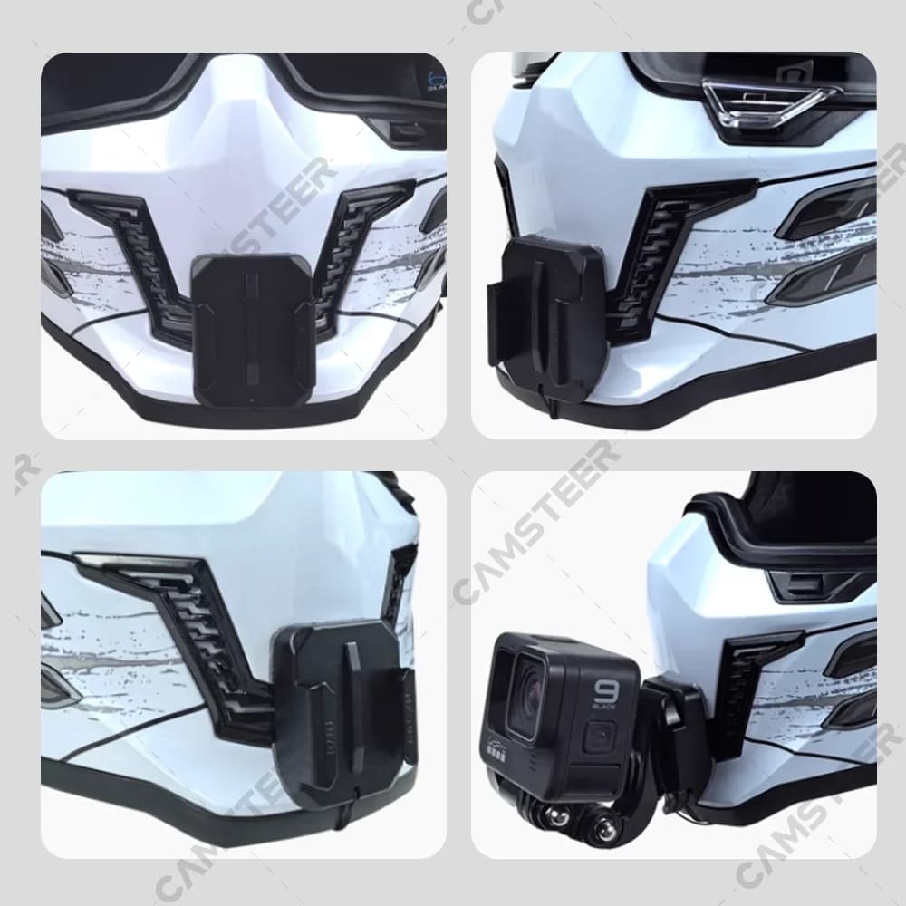 Support de menton en aluminium personnalisé pour casque ILM MF509, pour GoPro Hero 13 12 11 10 insta