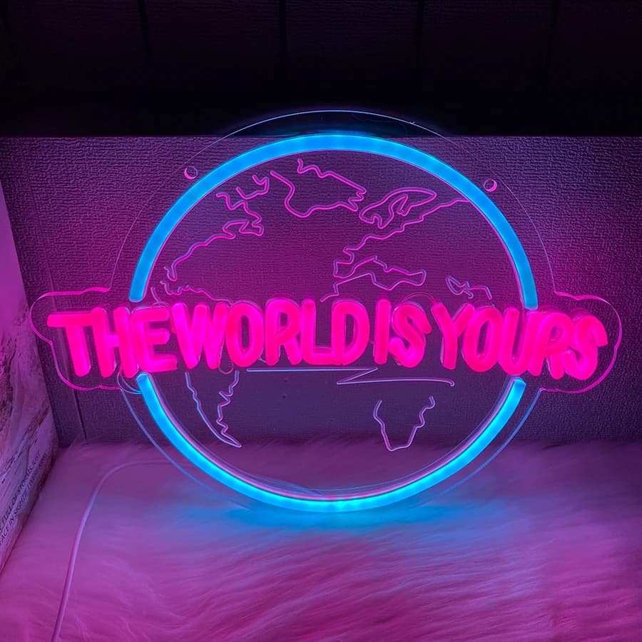 Le monde est-ce que votre enseigne au néon LED, sculpture 3D en forme de terre, utilisée pour la déc