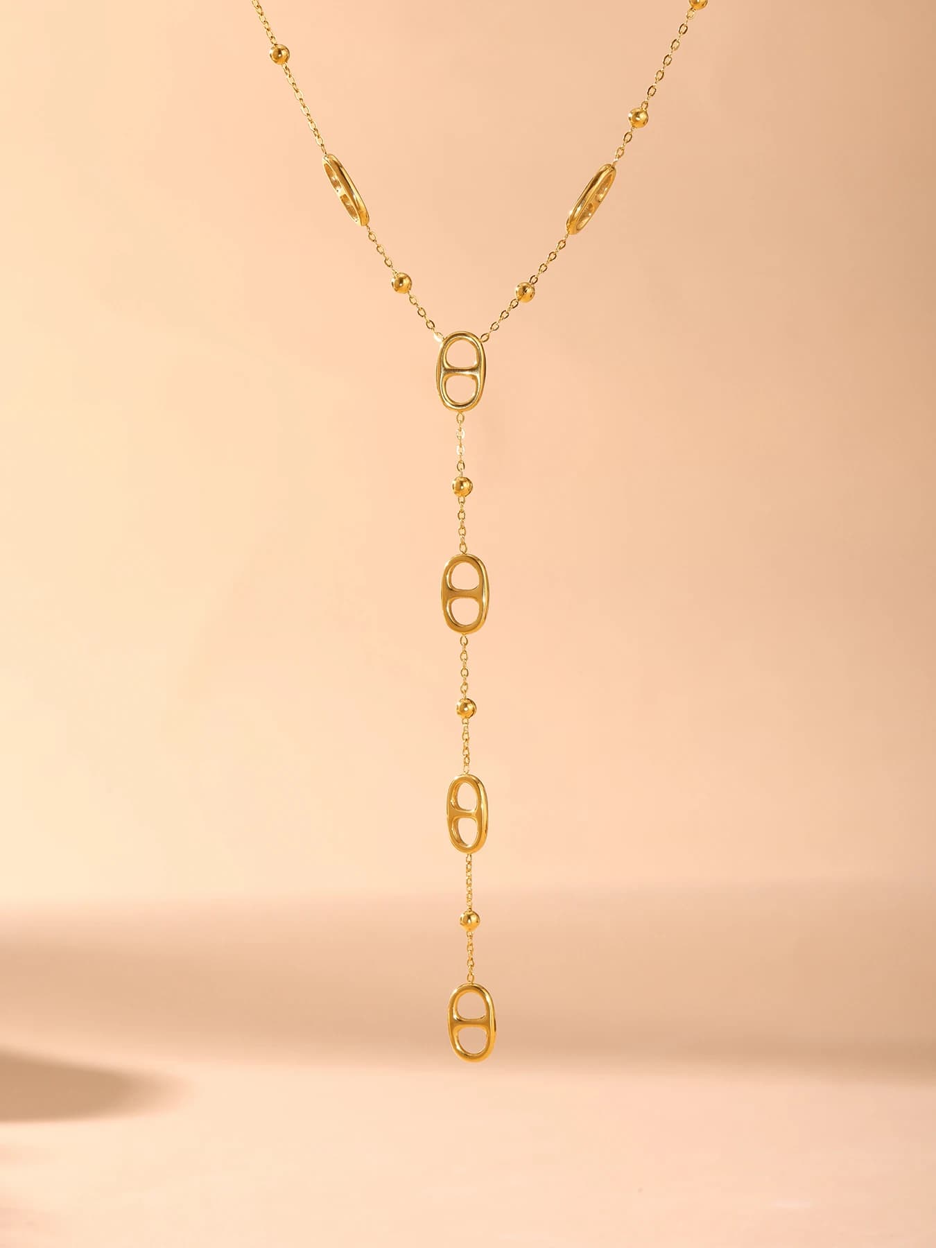 Nivora mode longue chaîne en acier inoxydable colliers pour femmes PVD véritable plaqué or métal fem