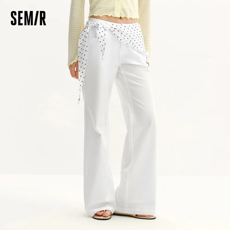 Pantalon femme Semir Polka 2026 à pois, coupe ample évasée, style urbain décontracté, doux et confor