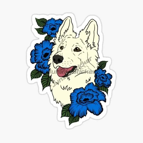 Autocollant de voiture blanc berger suisse, accessoires en vinyle, autocollant auto-adhésif imperméa