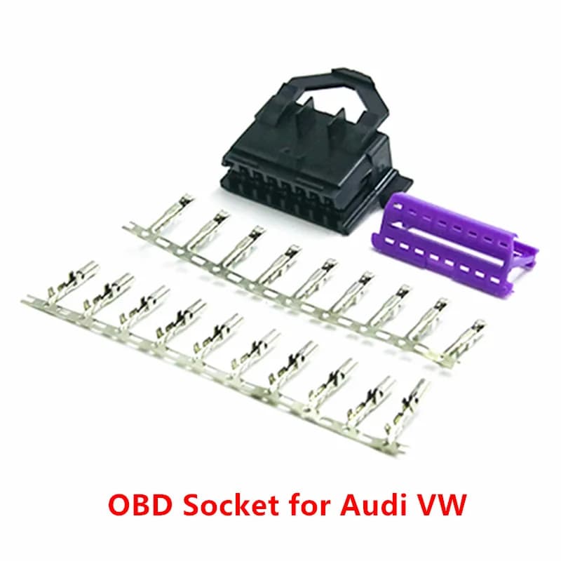 Connecteur J1962 OBD femelle 16 broches avec bornes en laiton, prise OBD2 adaptée à l'interface Volk