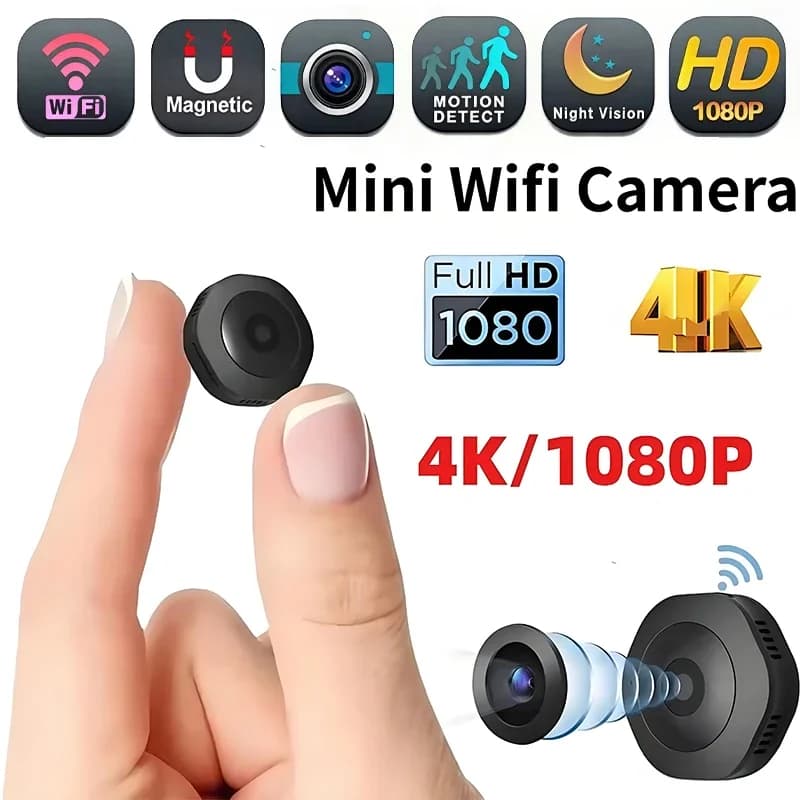 Caméra sans fil miniature HD 4K 1080p, caméra portable invisible, version nocturne, caméscope, monit