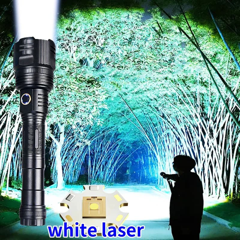 Nouveau Lampes de poche Laser blanches 12000mAh 1000000 LM lampe de poche Ultra puissante Zoom USB l