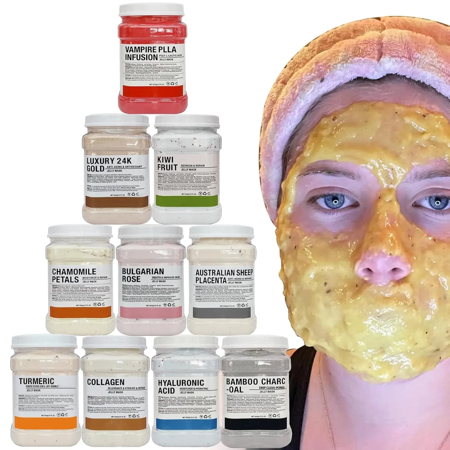10 pièces gelée masque poudre en gros 650G professionnel masque poudre Salon de beauté utiliser des 