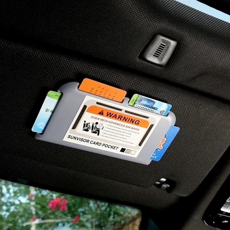 Organisateur de pare-soleil de voiture, porte-carte de stationnement temporaire, support de pâte pou