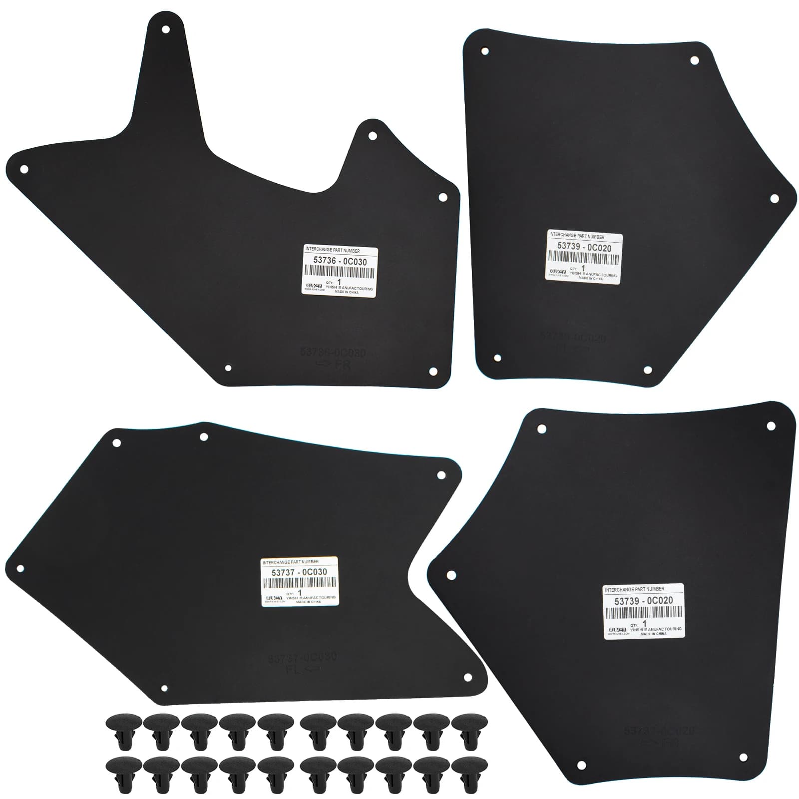 Garde-boue avec Clips de retenue, doublures de garde-boue pour Toyota Tundra Sequoia 2007 – 2020
