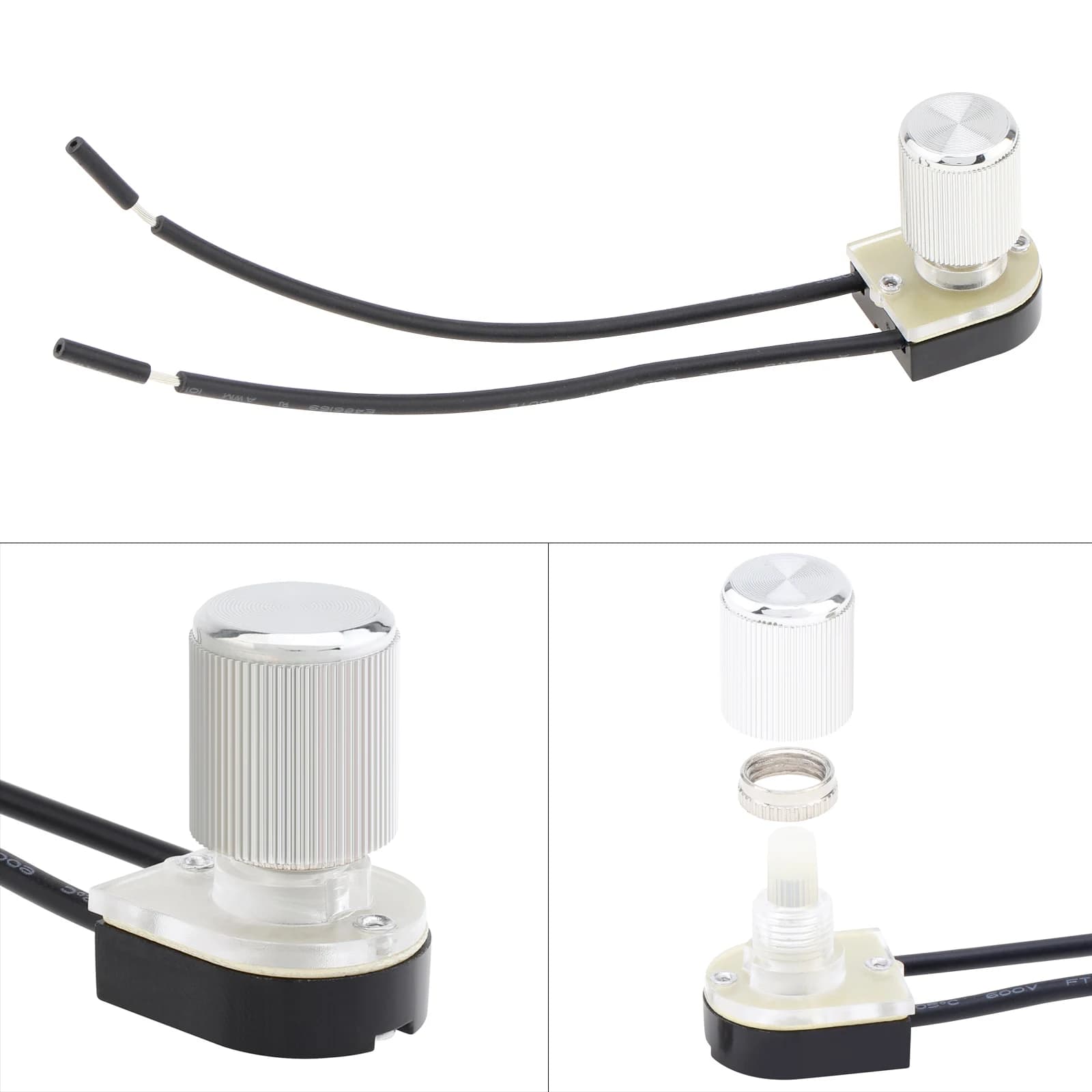 Interrupteur rotatif électrique, interrupteur marche-arrêt à deux étages pour lampe de Table/lampada