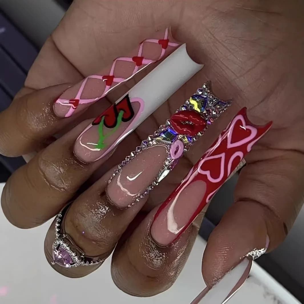 24 pièces longue tête carrée couverture complète ongles conseils blanc français faux ongles 3D ceris