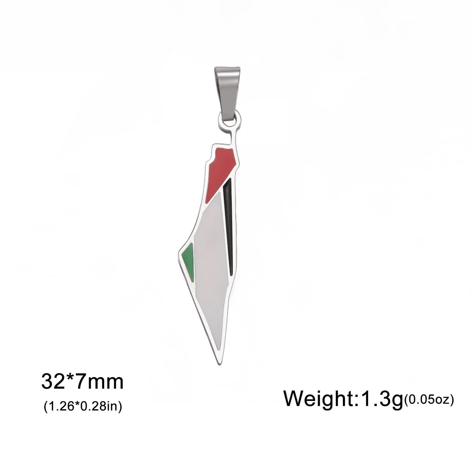 Pendentif Carte du Monde en Acier Inoxydable, Breloque Drapeau Émaillé Iran Palestine Espagne Mexiqu