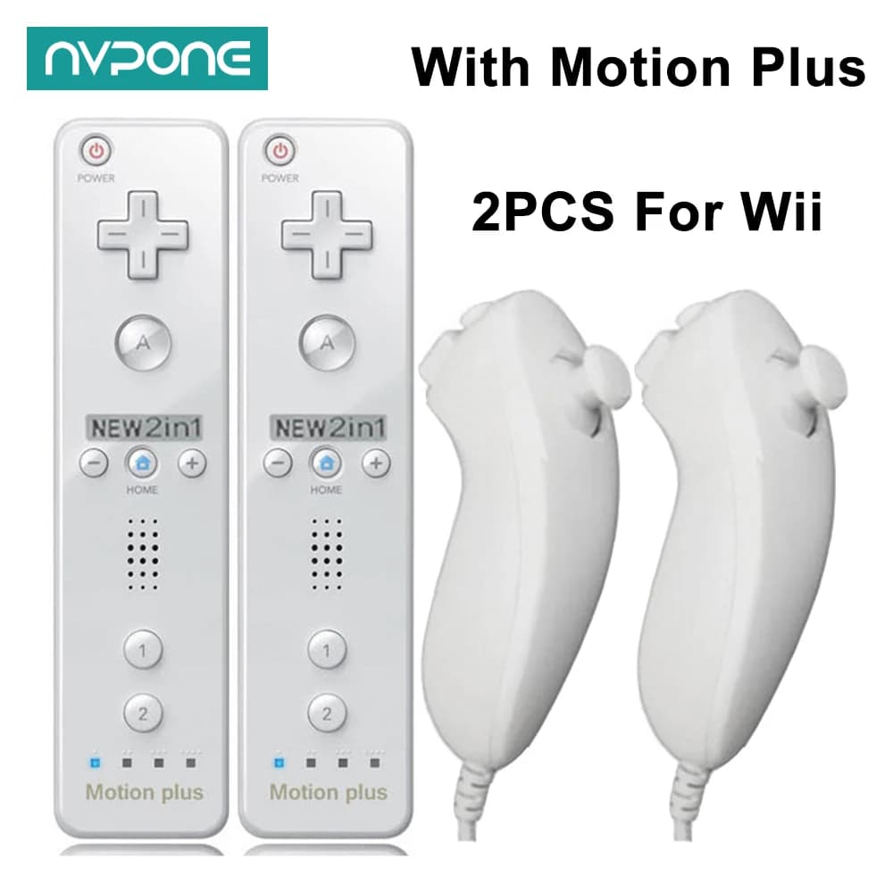 Télécommande Motion Plus pour console Wii Nintendo Wii, manette de jeu avec manette Dahchuck, 2 jeux