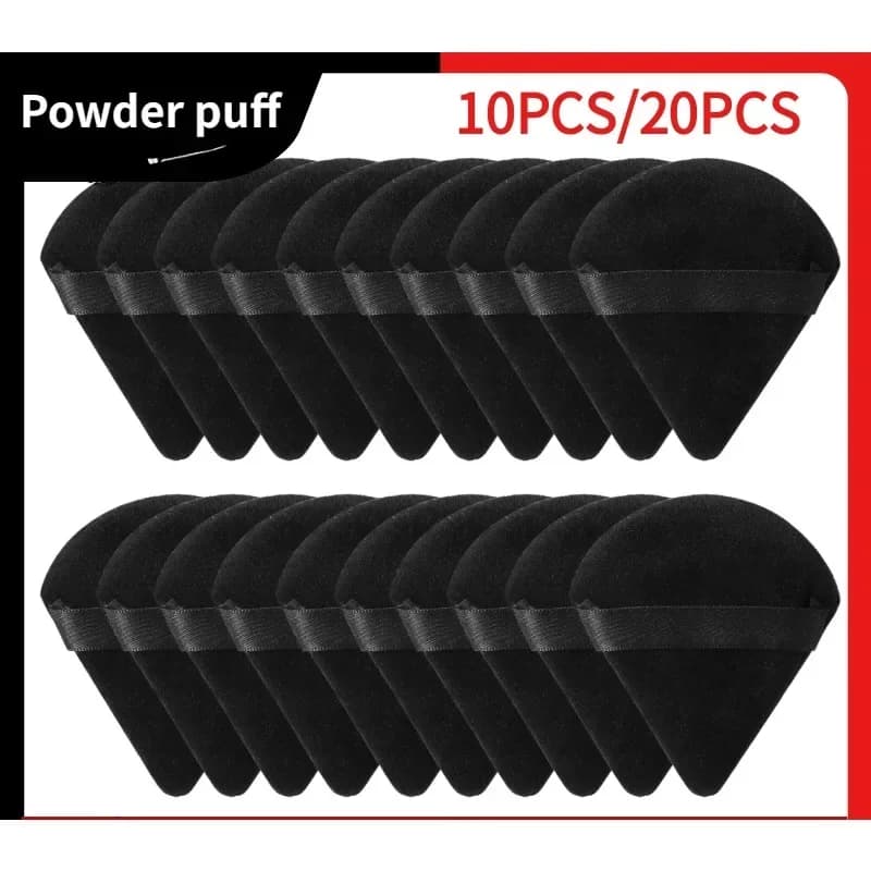 10/20 pièces Triangle velours poudre bouffée Pizza farines Mini visage maquillage éponge cosmétiques