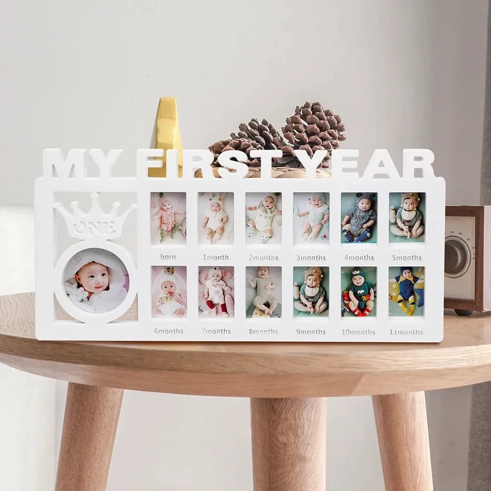Cadre souvenir pour bébé de 0 à 12 mois, images mon premier année, cadre photo, cadeaux de mémoire p