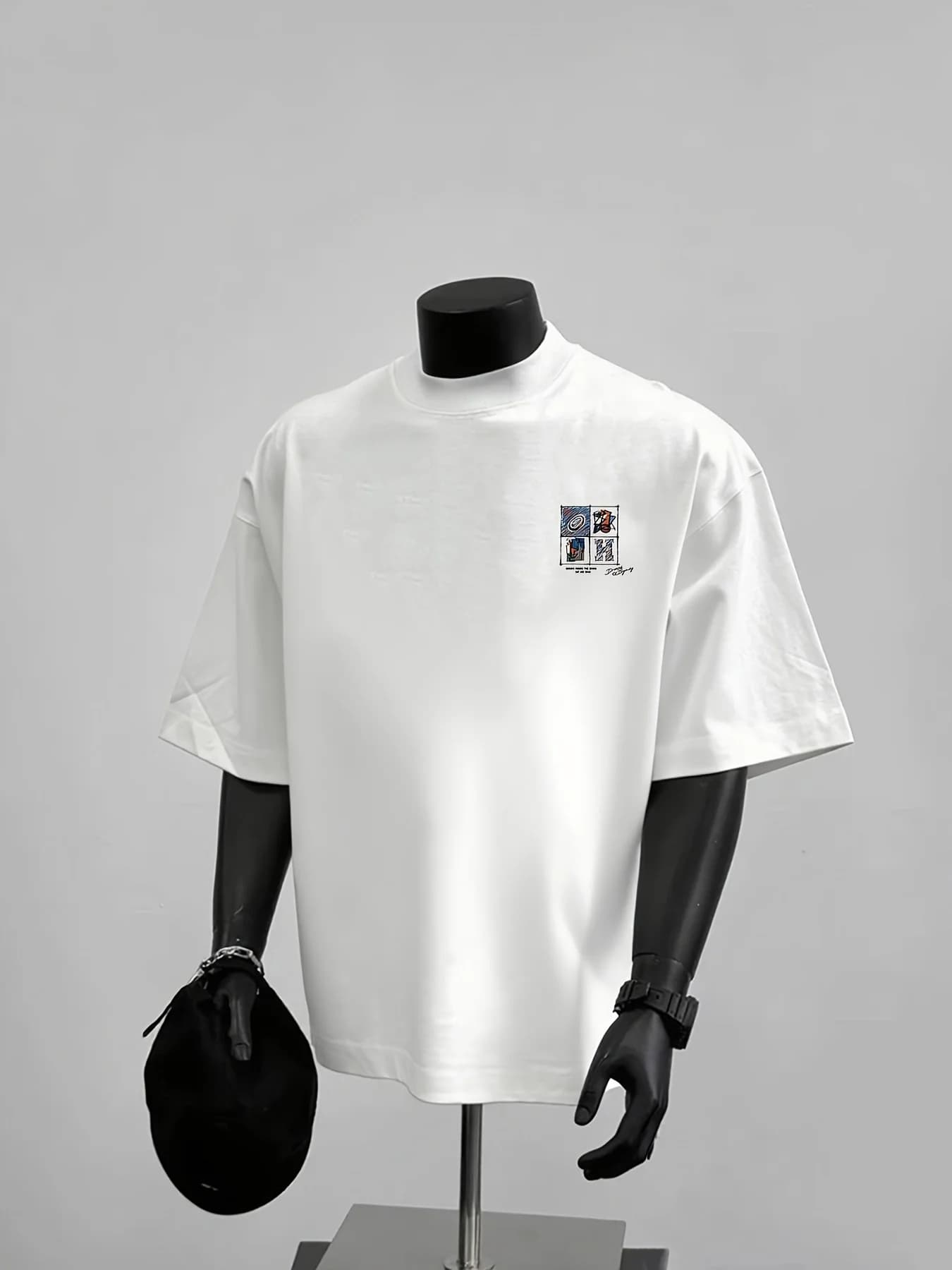 T-shirt à manches courtes pour hommes, 100% coton, col rond, décontracté, confortable, avec imprimé 