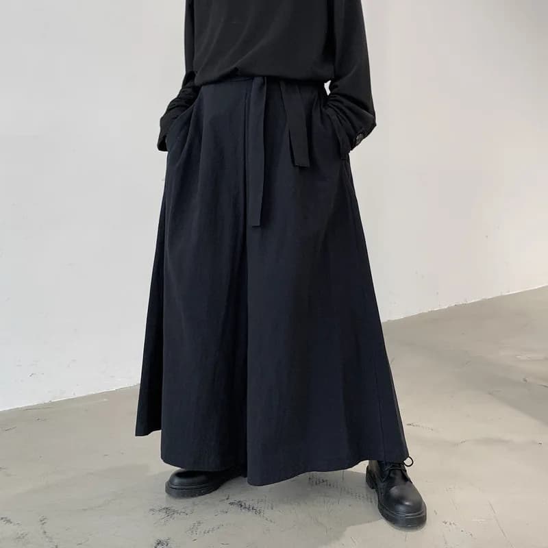 Hommes Hakama Harajuku Kimono samouraï pantalon hommes décontracté pantalons larges hommes Style chi
