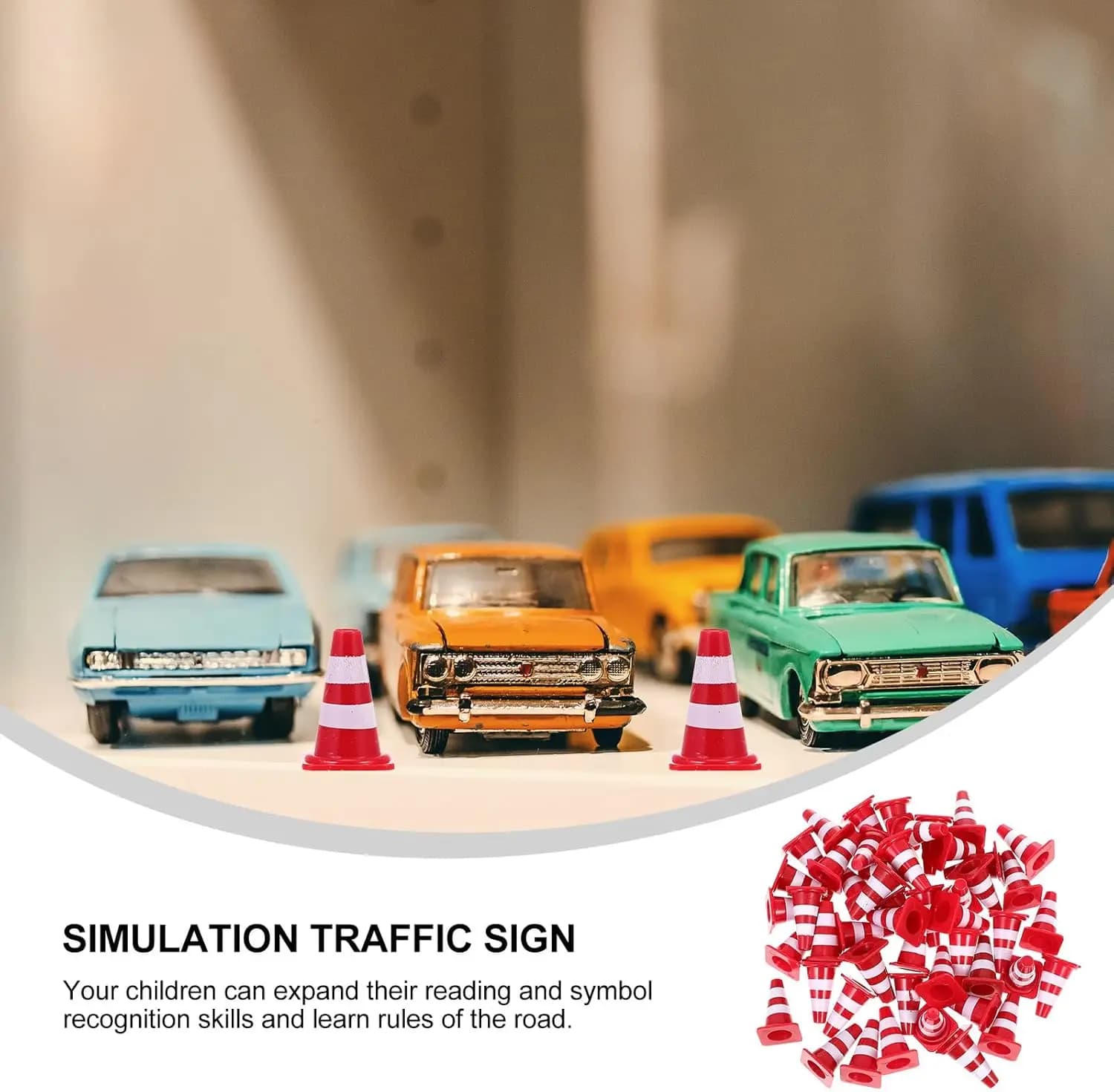 Mini cônes de circulation, petite Simulation rouge, barrage routier de sécurité, décoration de gâtea