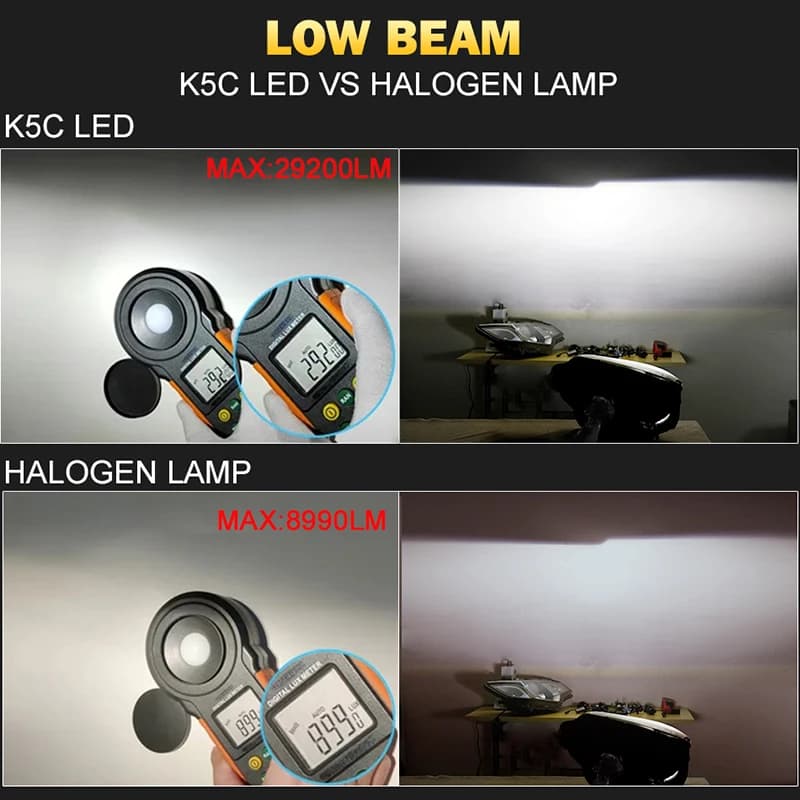 K5C H7 LED 60000LM Phares Canbus 8000K H1 H4 H11 9012 HIR2 H8 H9 9005 9006 HB3 HB4 Haute Puissance 6