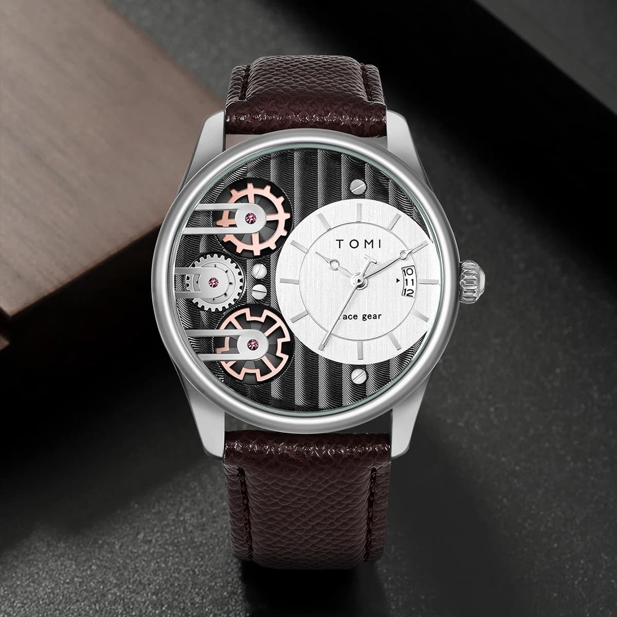 TOMI-Montre à quartz avec poignées amovibles pour homme, luxe, simple, affaires, bracelet, festival,