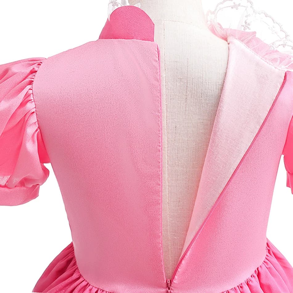 Costume de princesse pêche avec lumière LED pour tout-petit, jeu d'anniversaire, robe de jeu pour fi