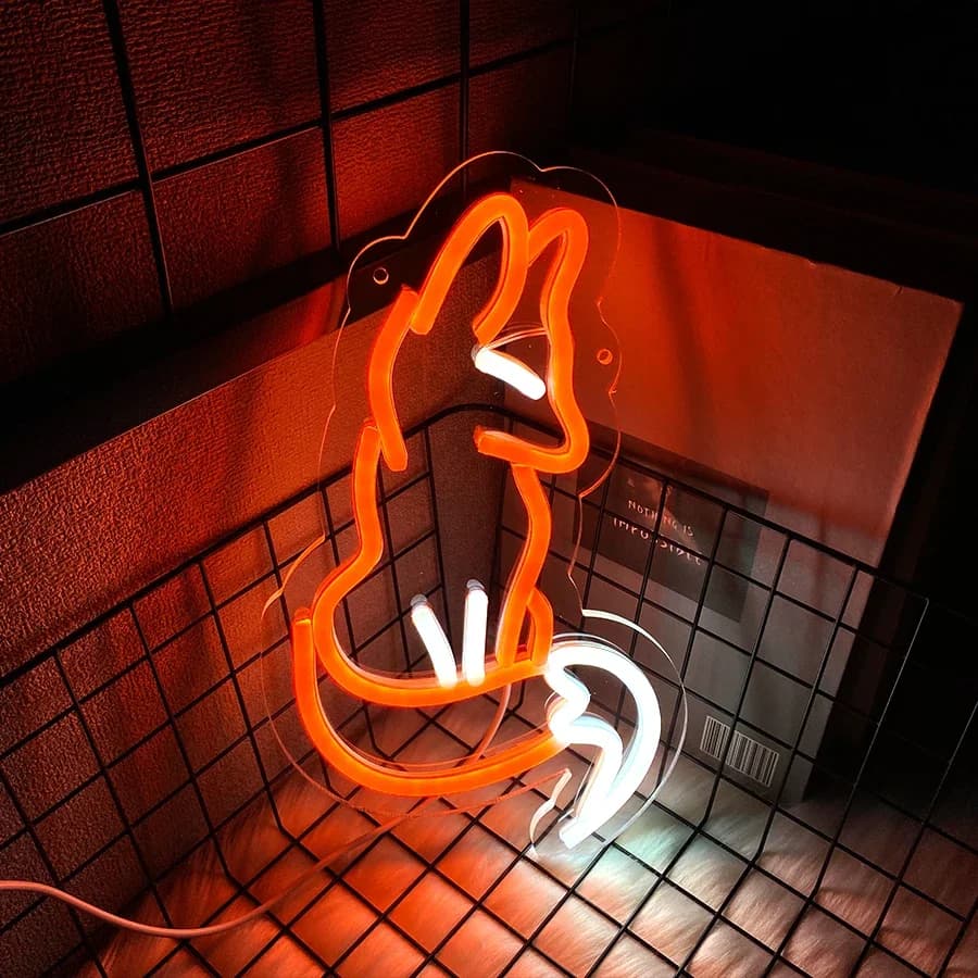 Enseigne au néon Fox, panneau LED animal esthétique, utilisé pour le salon à la maison, l'étude, la 
