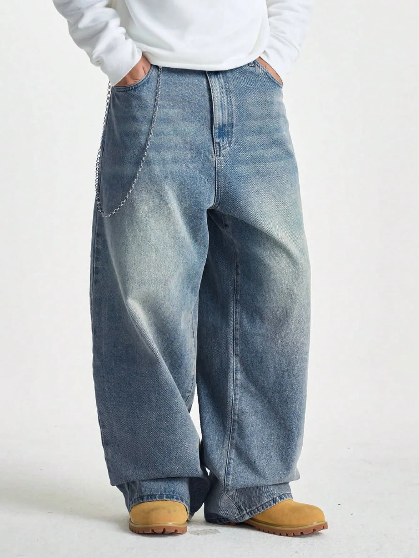 Jean large brossé pour hommes, 1 pièce, jean large Y2K, nouvelles roches, Buggy, pantalon Hip-Hop no