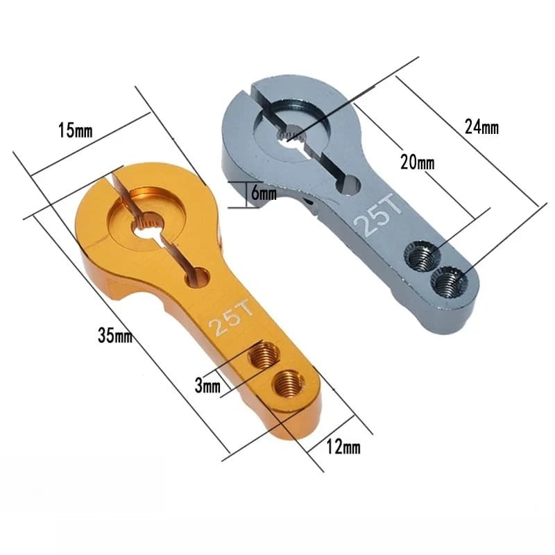Bras de direction en métal 25T, bras oscillant en métal à double trou avec verrouillage, version amé