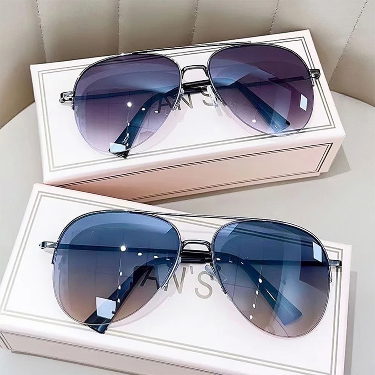 1pc aviateur mode grand visage conduite équitation élégant à la mode personnalité lunettes de soleil