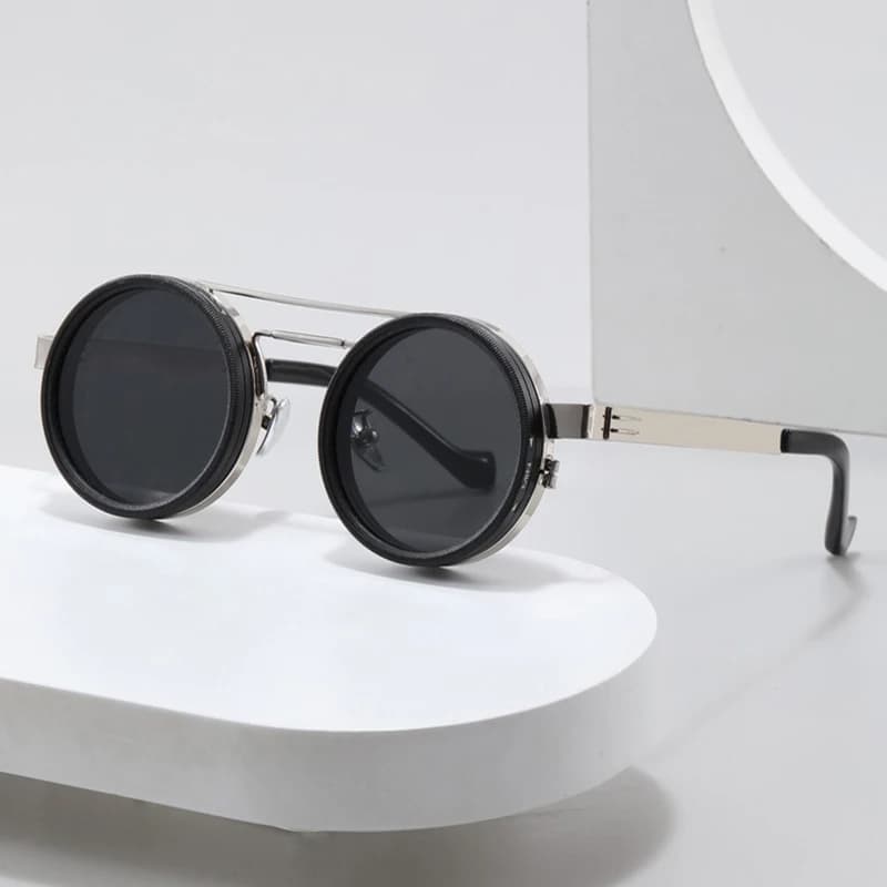 SHAUNA rétro métal rond Punk ND9 niveaux réglable gradation lunettes de soleil femmes polarisées UV4