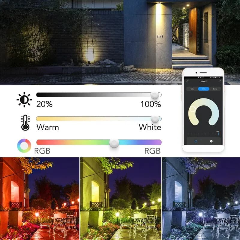 TUYA RGB Projecteur Smart APP Contrôle Vocal RGBCW CCT 3000-6500K 30W 50W 100W 220V AC Pour Garden P