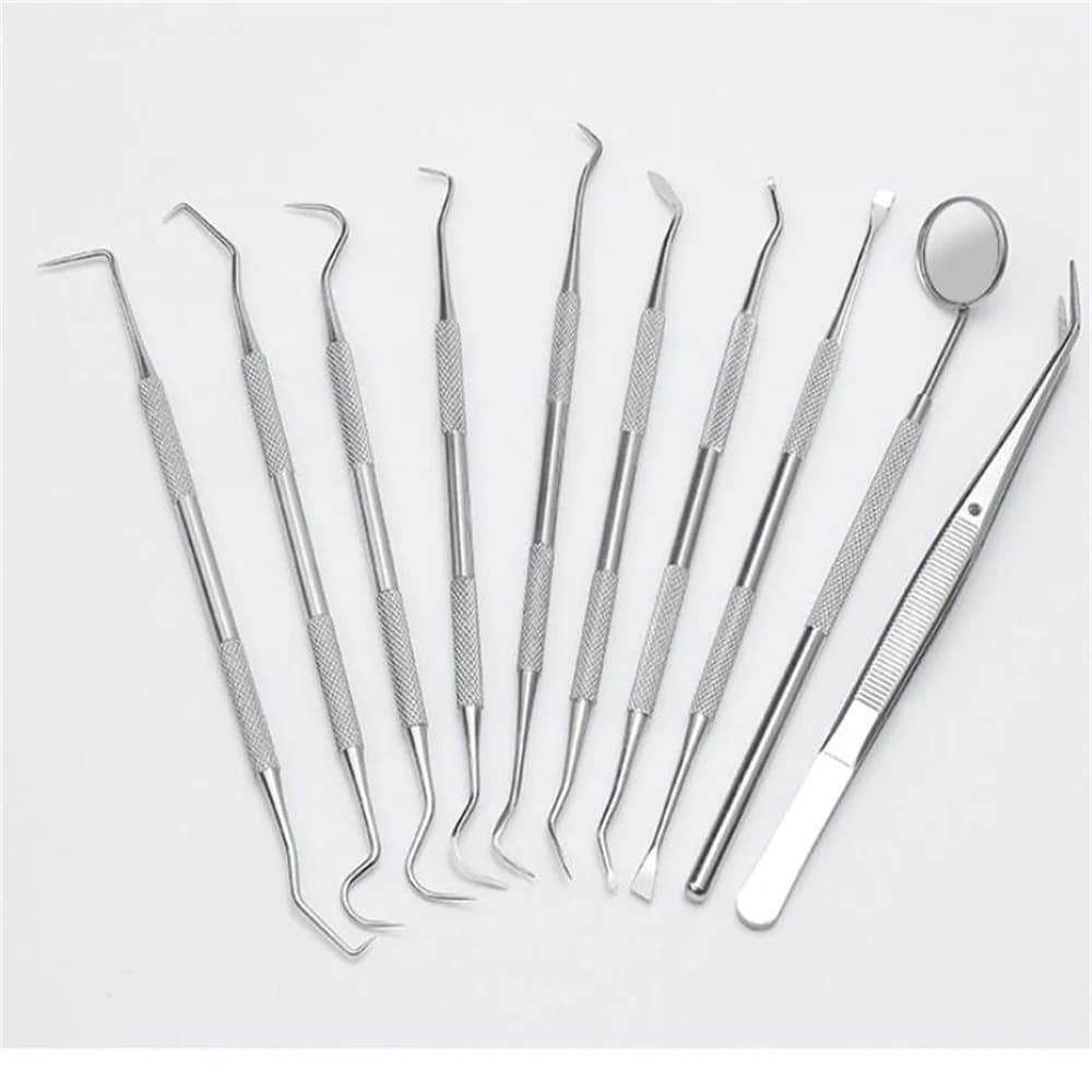 Miroir dentaire faucille tartre détartreur dents cueillette spatule équipement de laboratoire dentai