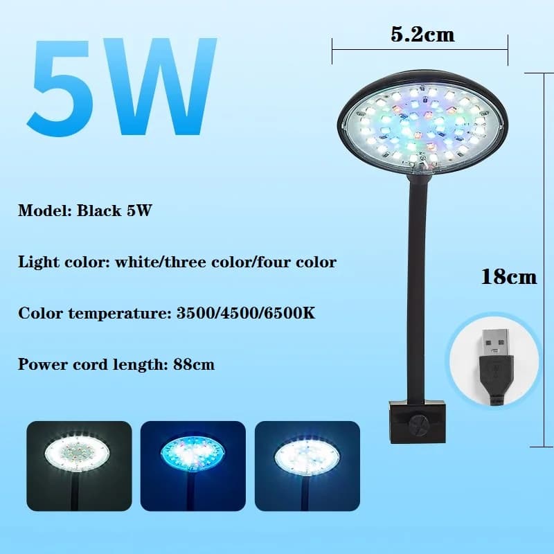 USB Aquarium lumière 5W 7W LED étanche Aquarium éclairage sous-marin poisson lampe Aquariums décor p