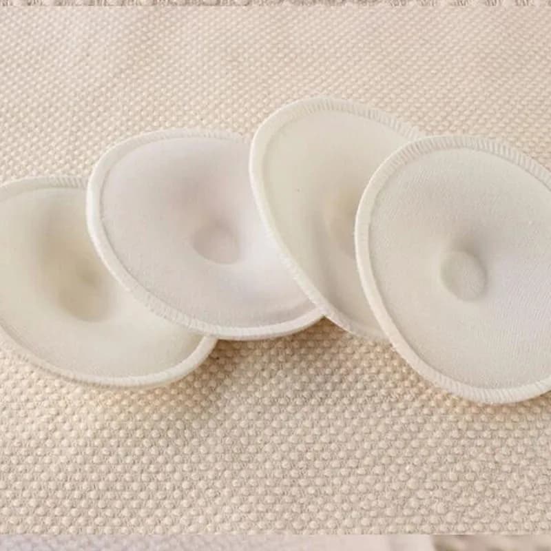 Coussinets d'allaitement en coton absorbant doux blanc, lavables et réutilisables, vente en gros, 4 