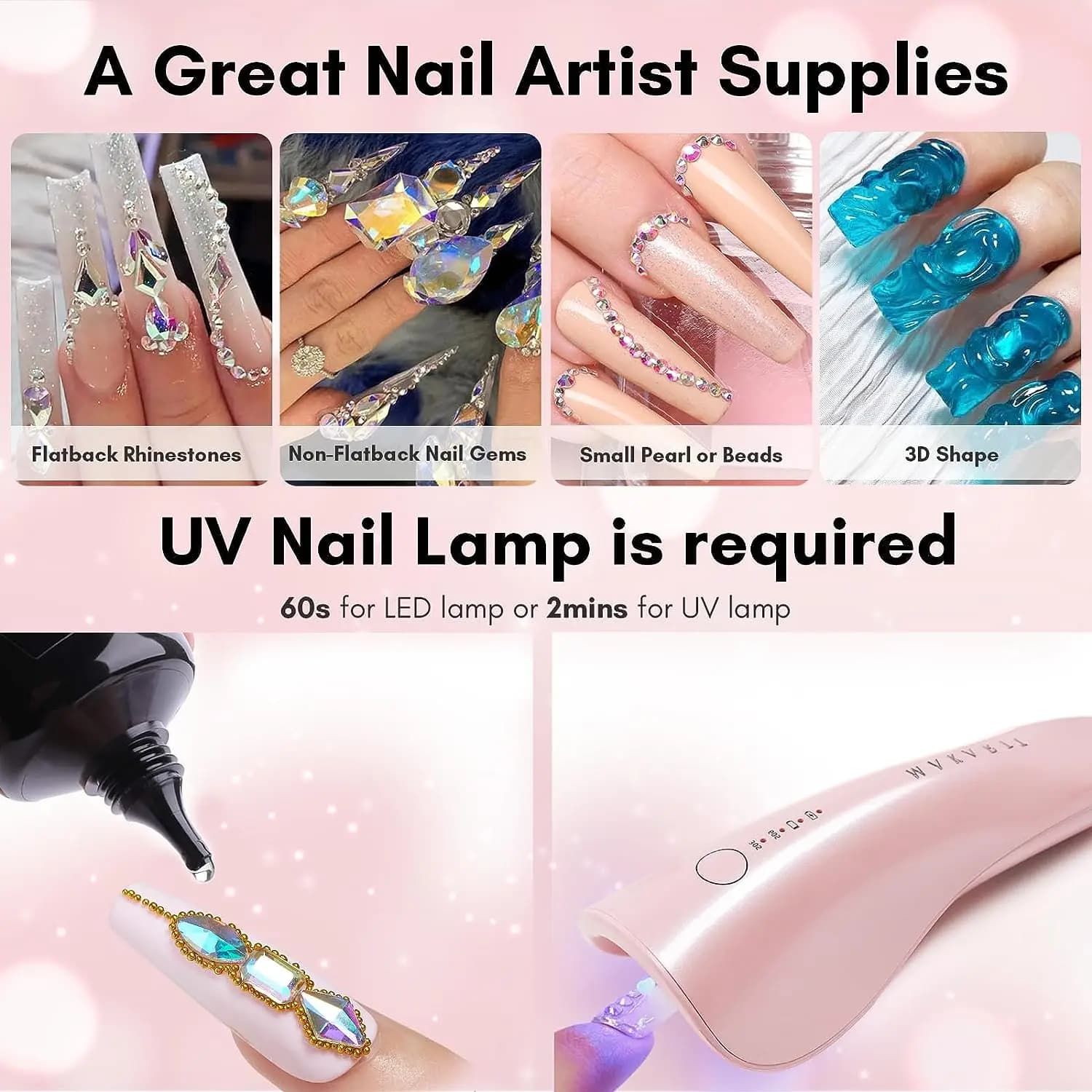 Gel Adhésif Super Bain pour Nail Gem, Strass, Bijoux, Paillettes, Diamants CitroBeads, DIY, N64., 30