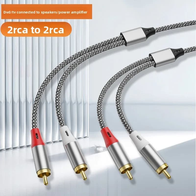 Câble audio double RCA, 2 paires de câbles RCA pour connexion ordinateur, TV, amplificateur, caisson