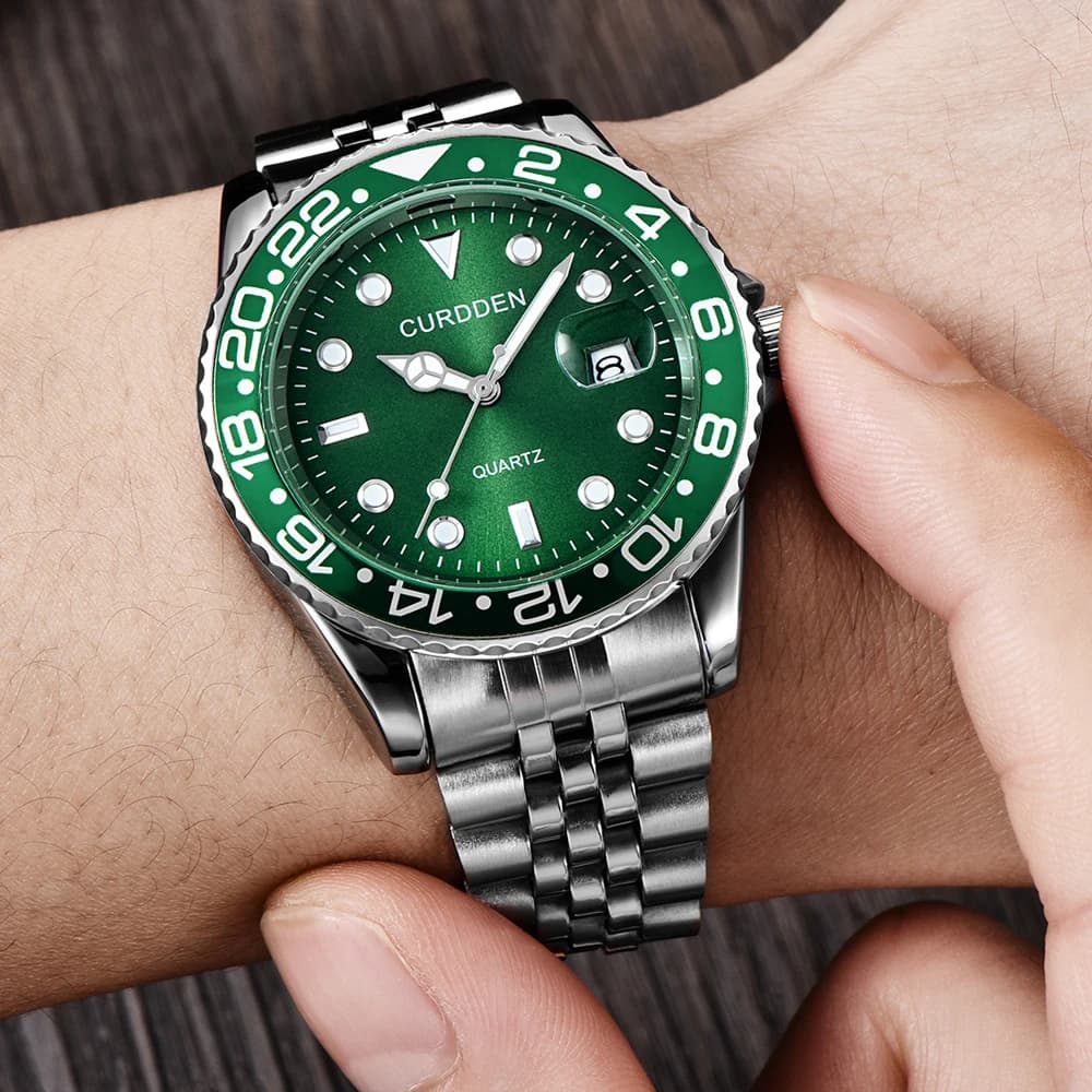 Design Original CURDDEN marque montres pour hommes mode entièrement en acier inoxydable doré Date mo