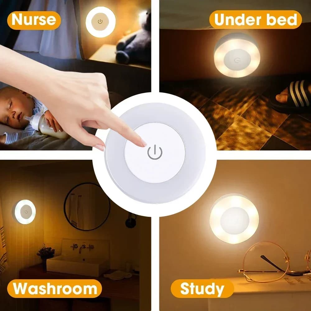 Veilleuse LED rechargeable par USB portable pour l'éclairage du salon et de la chambre à coucher. La