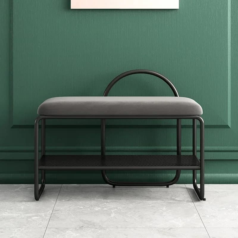 Meuble de salon nordique T1 avec coussin souple, siège à chaussures peu encombrant pour couloir, ban