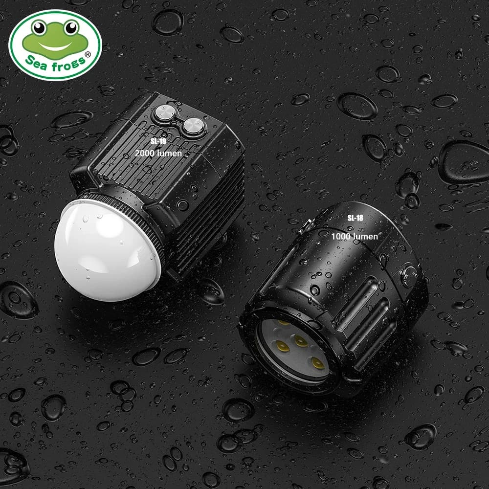 Lampe LED rechargeable Seafrogs 1000 2000 LM Mini pour la photographie sous-marine, éclairage étanch