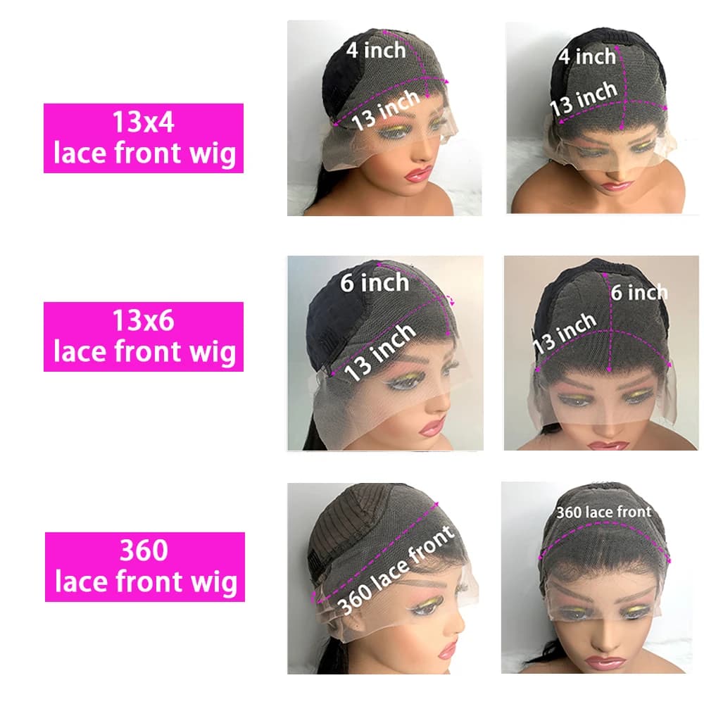 30 40 pouces vague de corps dentelle avant perruque pré plumée avec des cheveux de bébé 13x4 13x6 Hd