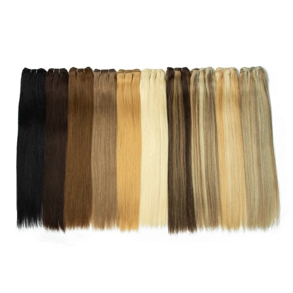 Lots de mèches de cheveux naturels élégants pour femmes 4 #   Extensions de cheveux humains couleur 