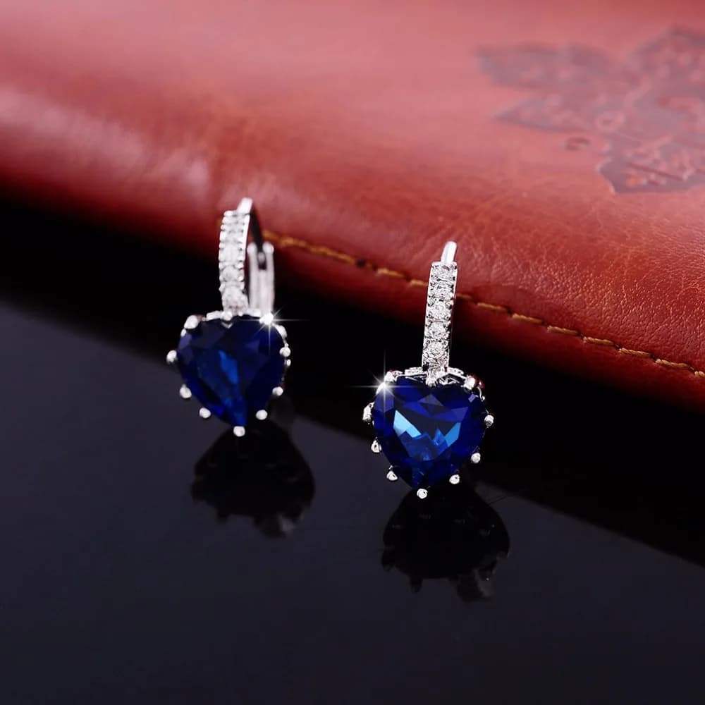 Boucle d'Oreille Romantique en Argent Sterling 925 pour Femme, Bijou en Forme de Cœur, de Clip, avec