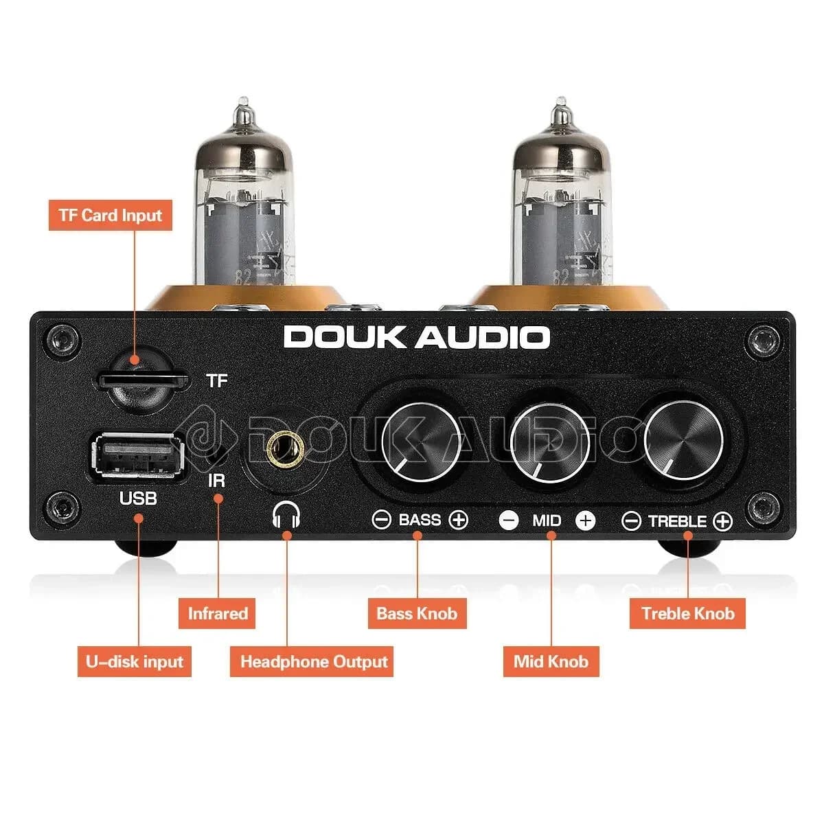 Douk-Mini préampli à tube sous vide Bluetooth 5.0, récepteur audio stéréo HiFi, lecteur de musique U