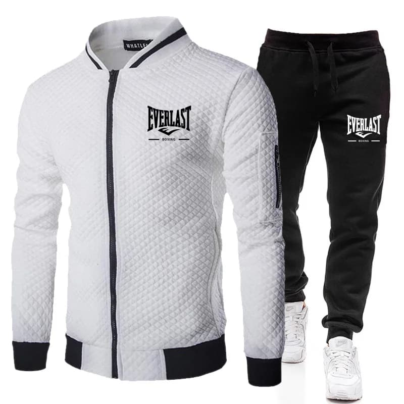 Ensemble de veste et pantalon EVERLAST BOXING pour homme, col montant, style streetwear, printemps-a